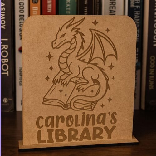 letrero estantería con nombre