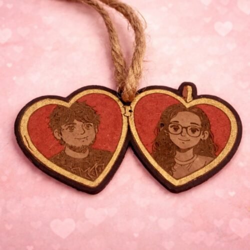 llavero doble corazón personalizado con foto