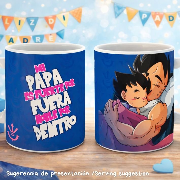 Taza "Mi papá es fuerte" (Vegeta) | Día del Padre