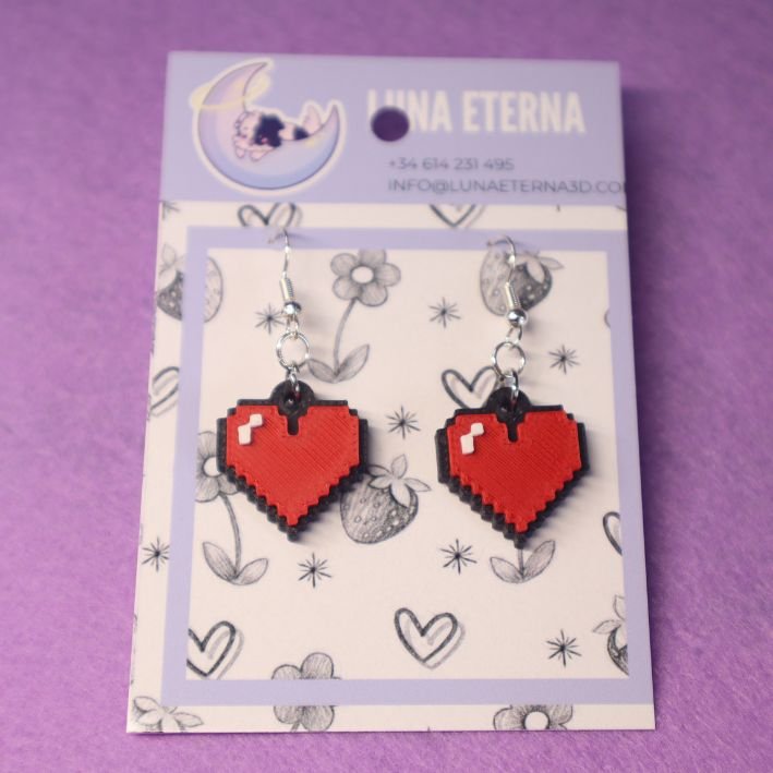 Pendientes Corazón Pixel - Imagen 2
