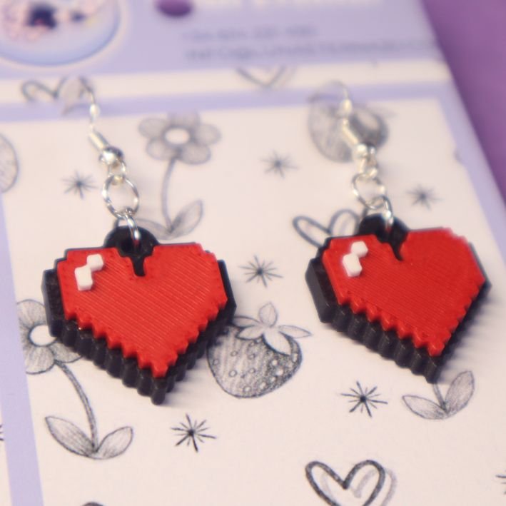 Pendientes Corazón Pixel - Imagen 3